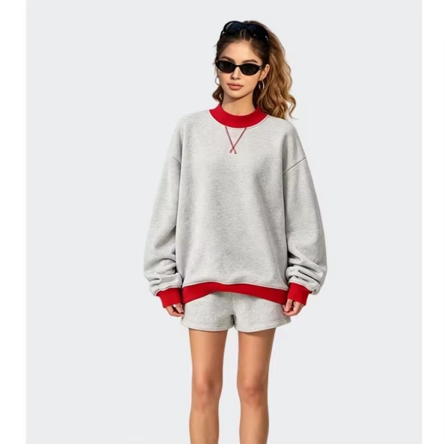 Custom Logo Mock Neck Fleece Sweatshirt with 350G Thickened Fabric Women Pullover Top for Autumn Wholesale Bulk,Changsha Fancy Apparel Co.,Ltd.,Custom Logo Mock Neck Fleece Sweatshirt with 350G Thickened Fabric Women Pullover Top for Autumn Wholesale Bulk