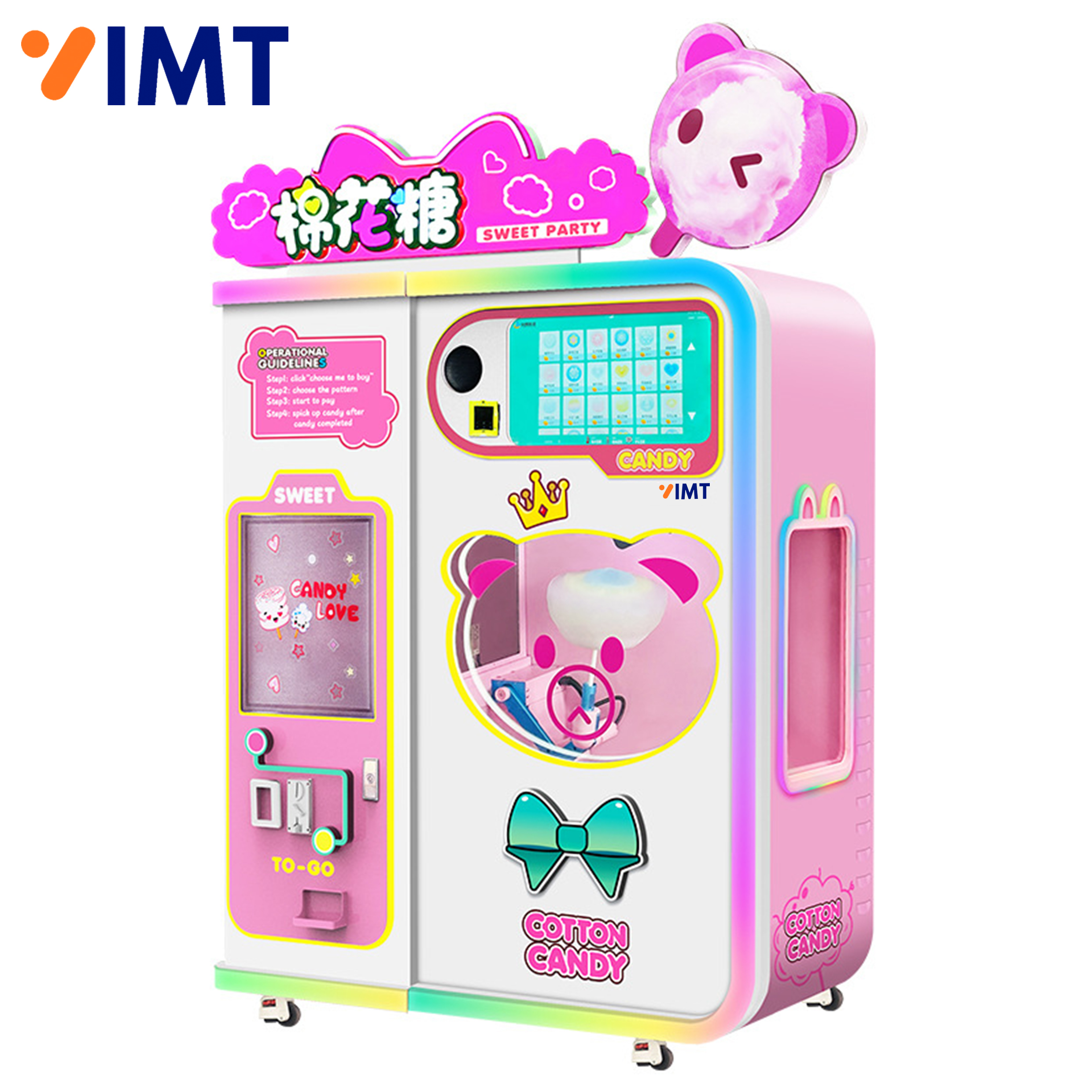 Full Automatic 15.6in Touchscreen Cotton Candy Vending Machine,MY SHOP,Full Automatic 15.6in Touchscreen Cotton Candy Vending Machine