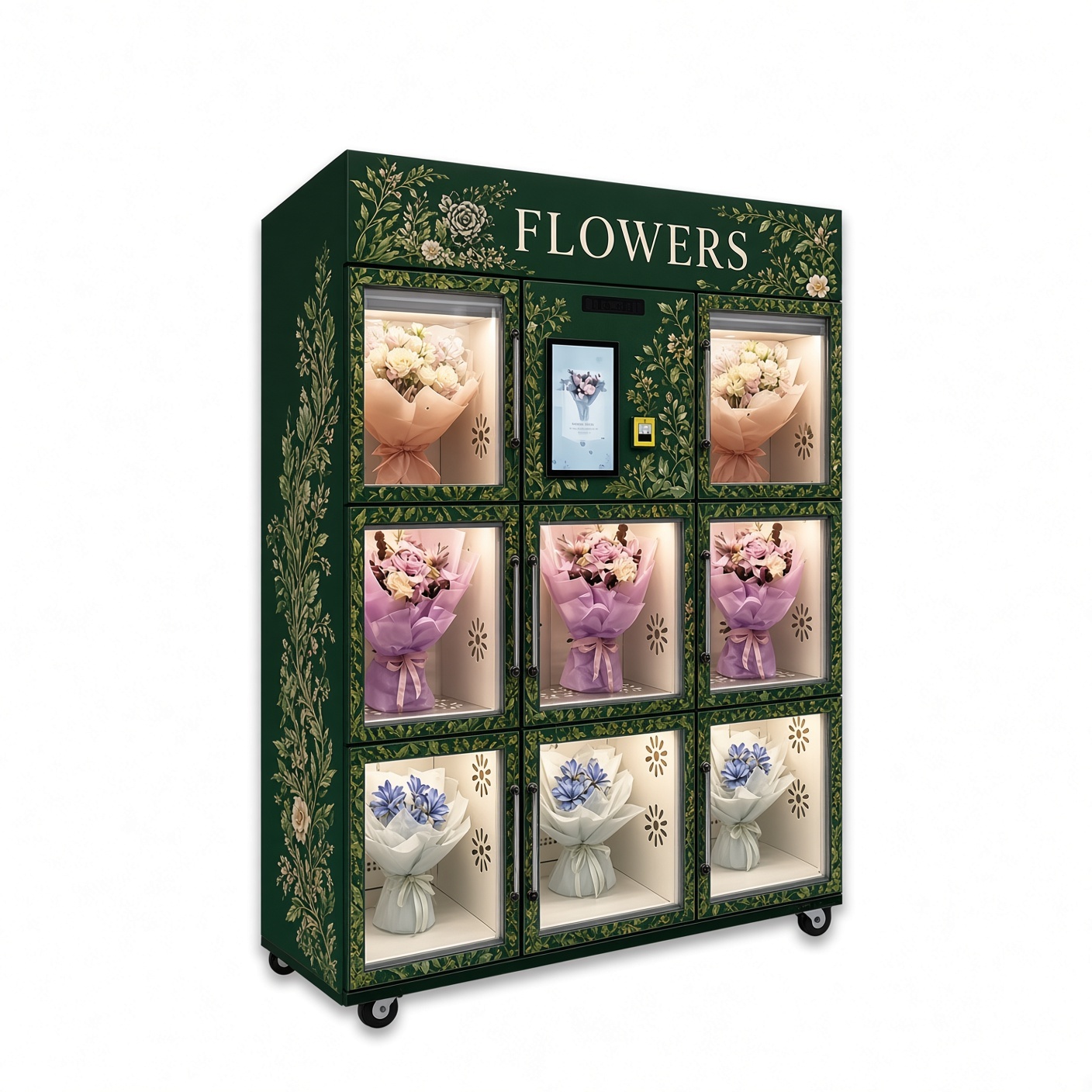 15.6-Inch Touch Screen Fresh Flower & Bouquet Vending Machine for 24-Hour Unmanned Floral Business,Iron Momenta Technology Company,15.6-Inch Touch Screen Fresh Flower & Bouquet Vending Machine for 24-Hour Unmanned Floral Business