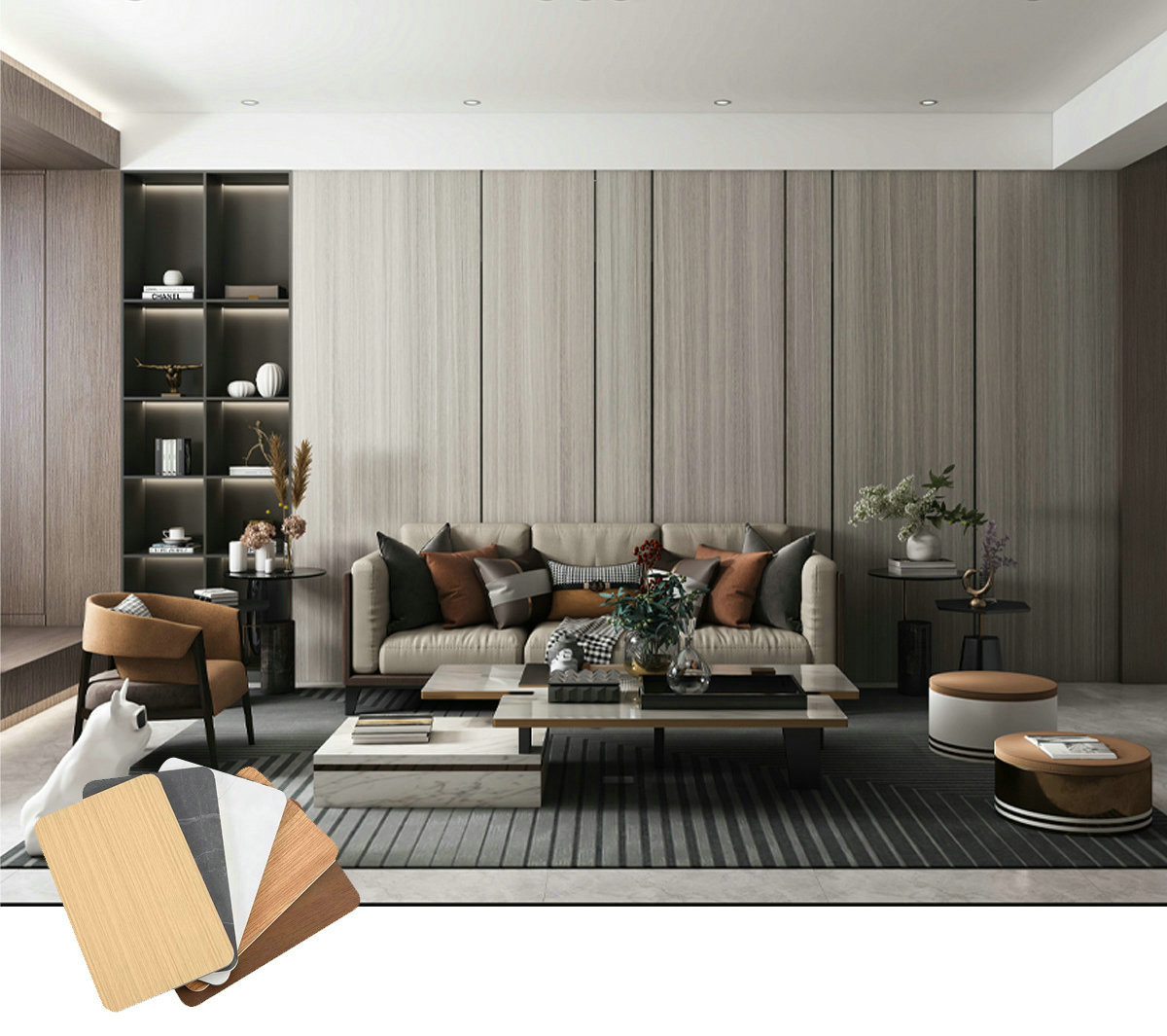 Curvable Bamboo Charcoal Wood Veneer,Linyi Rayhoo New Materials Co.,Ltd,B1 Fireproof Bamboo Charcoal Wood Veneer - Bamboo Charcoal Wood Veneer Manufacturer