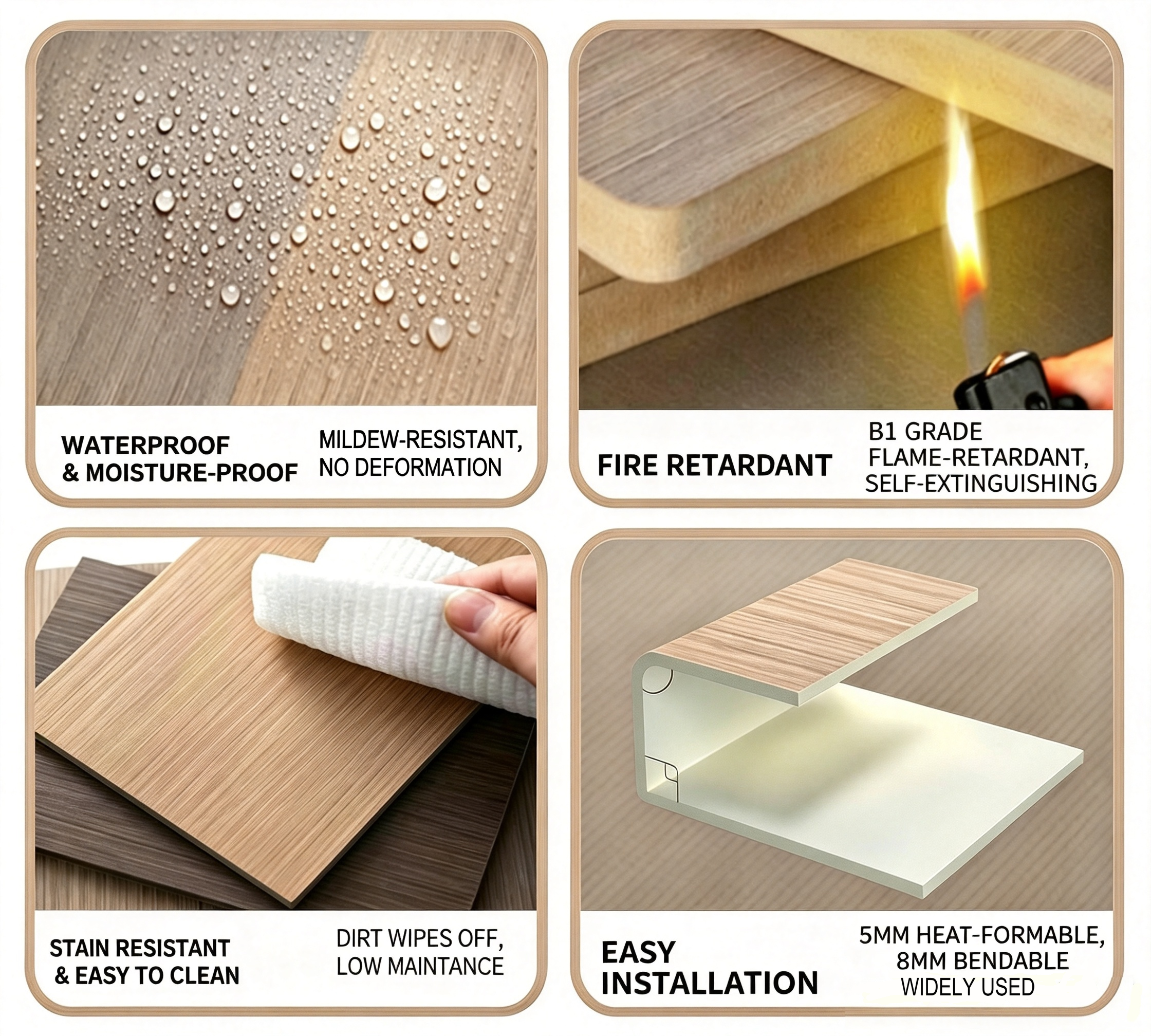 Eco Bamboo Charcoal Wood Veneer Panel,Linyi Rayhoo New Materials Co.,Ltd,Eco Bamboo Charcoal Wood Veneer Panel