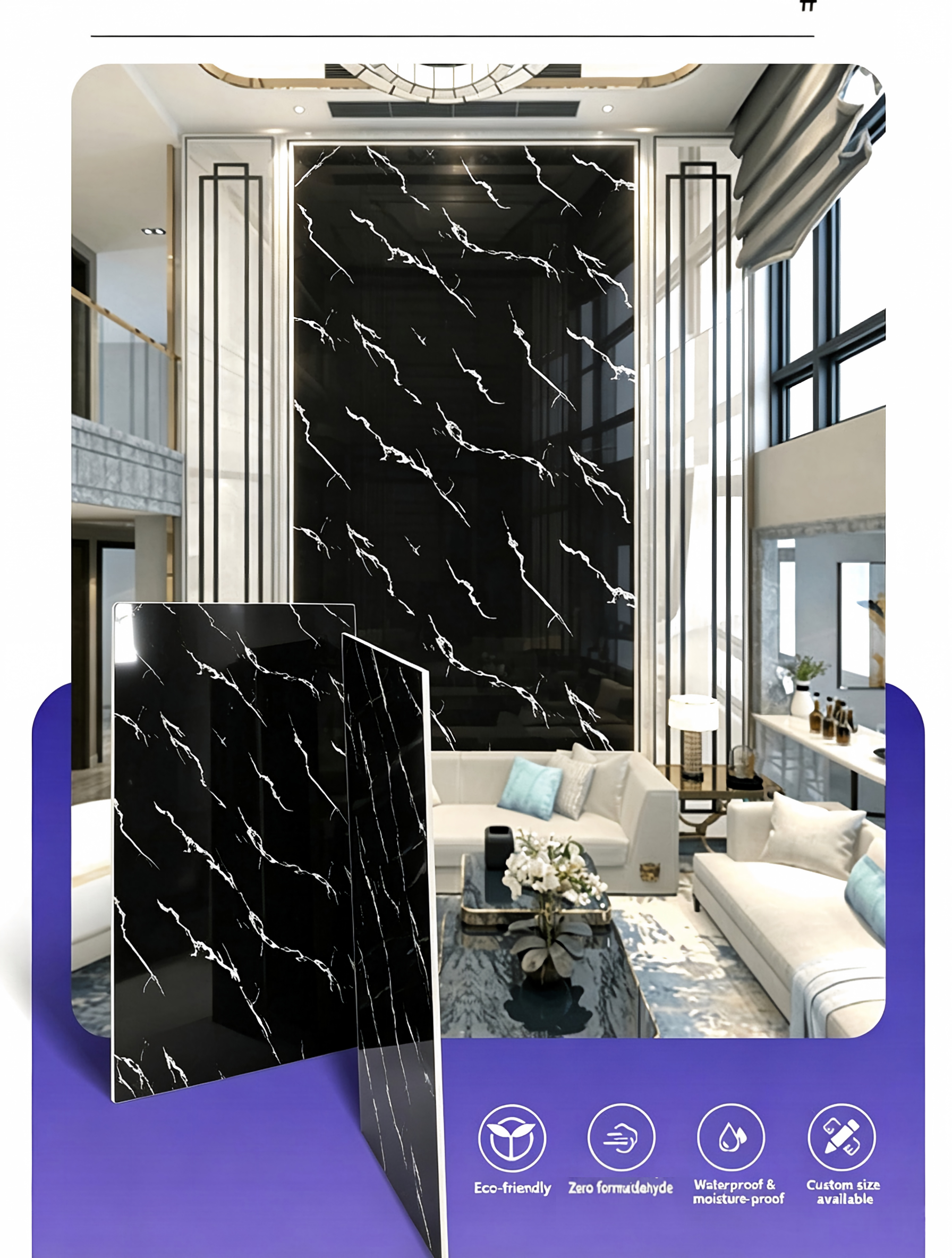 Luxury UV Marble Sheet,Linyi Rayhoo New Materials Co.,Ltd,Lightweight Quick-Install UV Marble Sheet