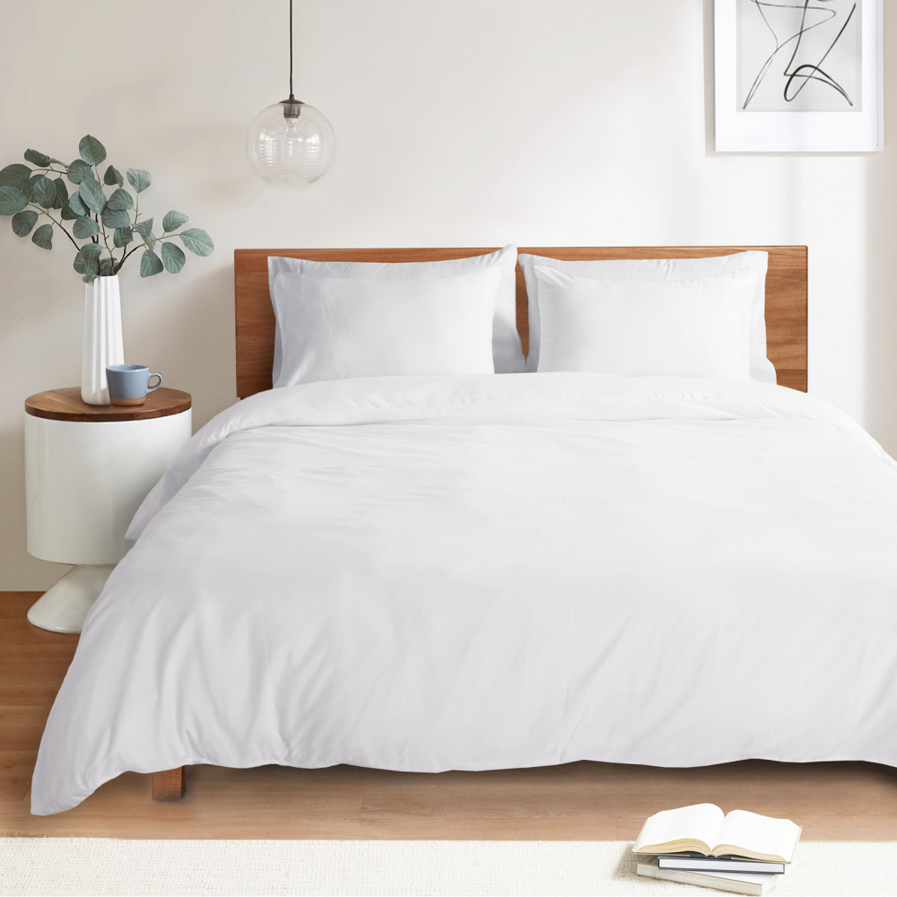 White Duvet Cover Queen Size – Queen Duvet Cover Set - Soft and Breathable Comforter Cover with Zipper Closure, 3Pieces, 1 Duvet Cover (90x90) and 2 Pillow Cases(20x26)