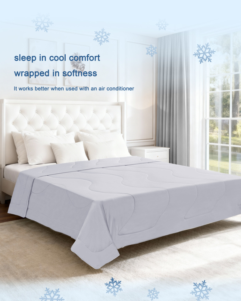 Cooling Comforters Queen Size - Cooling Blankets for Hot Sleepers - Summer Bedding with Light Weight, Breathable, Soft & Silk Fabric, 90”x90”, Blush Pink
