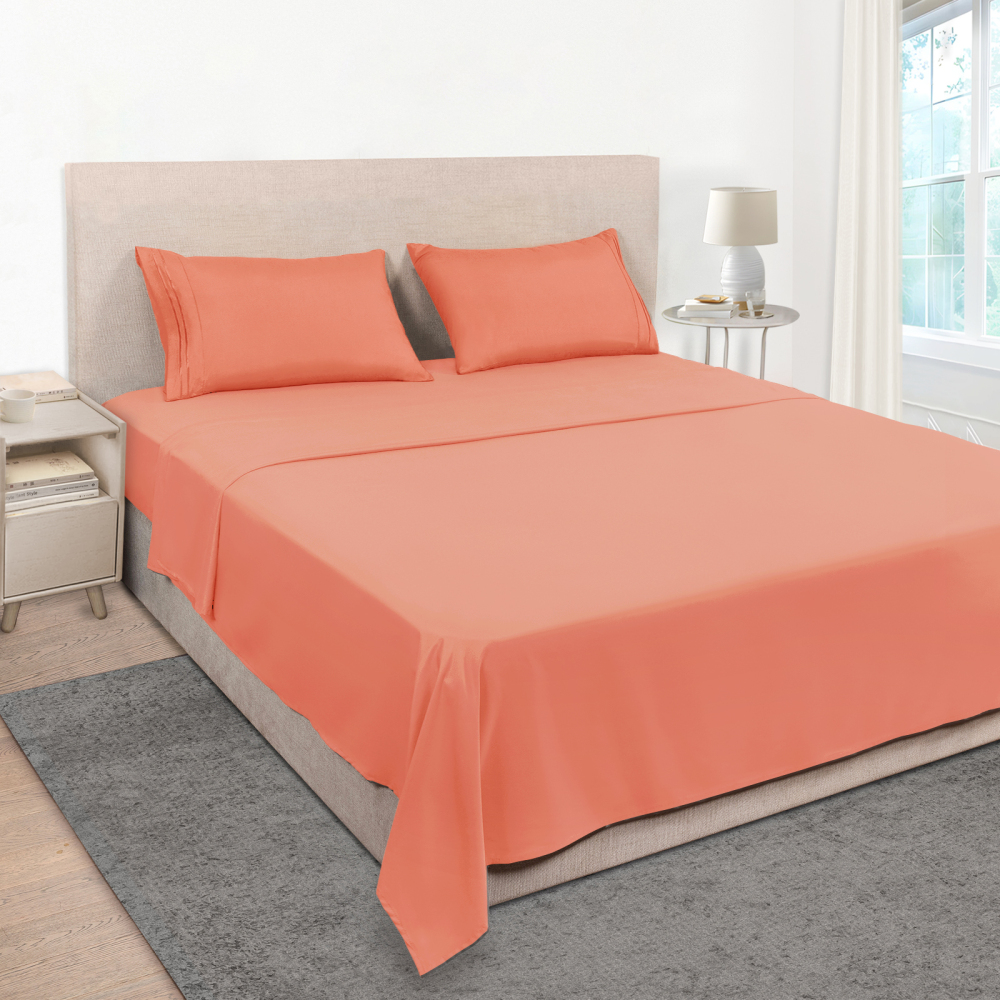 Queen Size Sheet Set - Hotel Luxury 1800 Bedding Sheets & Pillowcases - Deep Pocket Fitted Sheet, Soft, Breathable, Wrinkle & Fade Resistant - 4 Piece (Queen, Blush Pink)