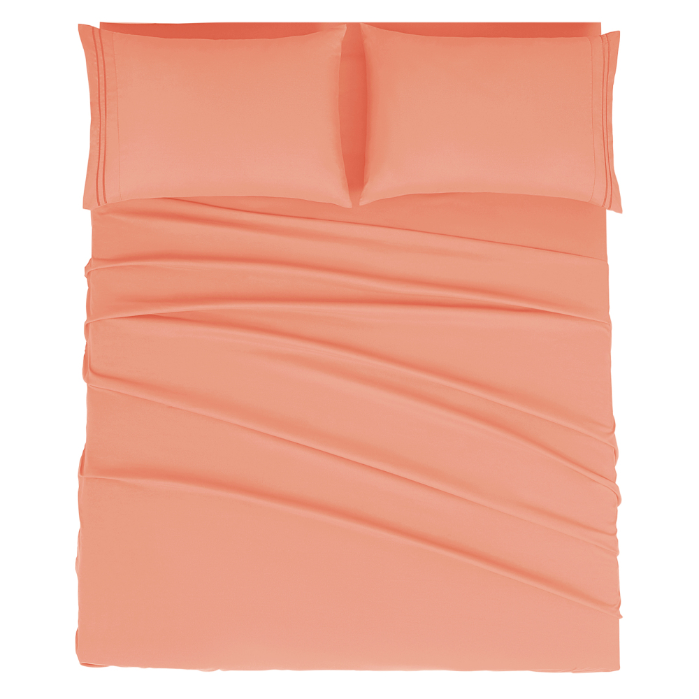 Queen Size Sheet Set - Hotel Luxury 1800 Bedding Sheets & Pillowcases - Deep Pocket Fitted Sheet, Soft, Breathable, Wrinkle & Fade Resistant - 4 Piece (Queen, Blush Pink)