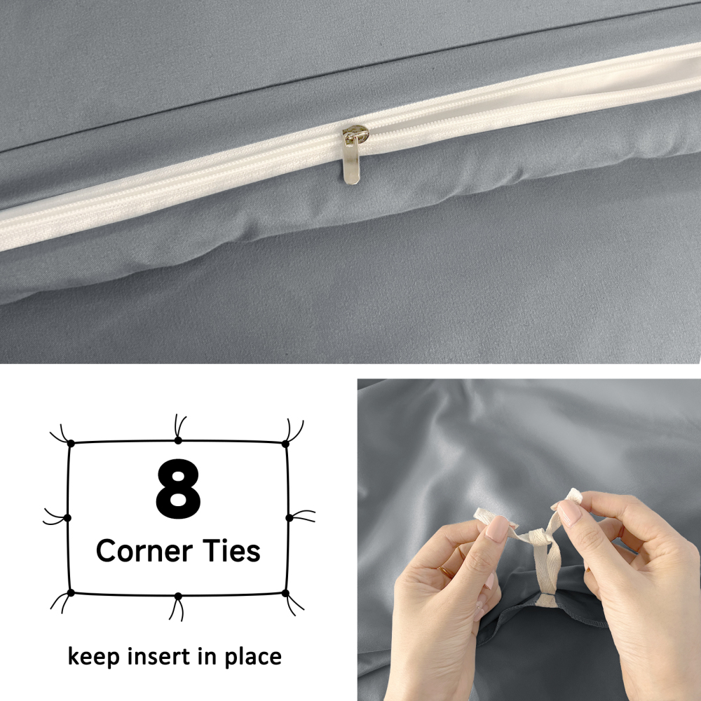 White Duvet Cover Queen Size – Queen Duvet Cover Set - Soft and Breathable Comforter Cover with Zipper Closure, 3Pieces, 1 Duvet Cover (90x90) and 2 Pillow Cases(20x26)