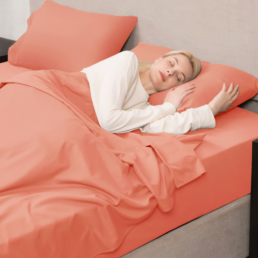 Queen Size Sheet Set - Hotel Luxury 1800 Bedding Sheets & Pillowcases - Deep Pocket Fitted Sheet, Soft, Breathable, Wrinkle & Fade Resistant - 4 Piece (Queen, Blush Pink)