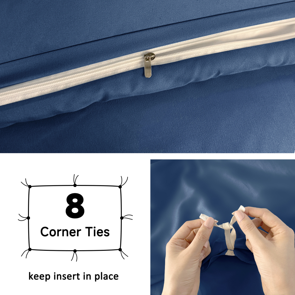 White Duvet Cover Queen Size – Queen Duvet Cover Set - Soft and Breathable Comforter Cover with Zipper Closure, 3Pieces, 1 Duvet Cover (90x90) and 2 Pillow Cases(20x26)