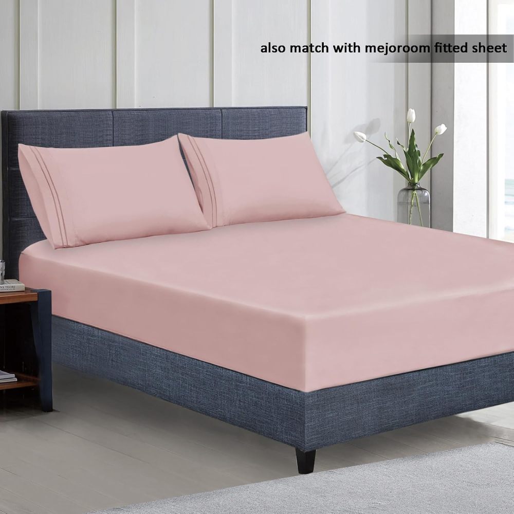 Hotel Luxury Queen Pillowcases – Microfiber 20x30 inches Pillow Cases Set of 2 – Soft, Cozy and Breathable Pillow Covers with Envelope Closure(2Piece, Queen/Standard, Dusty Pink)