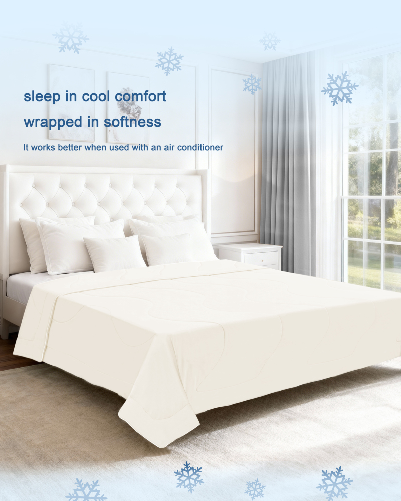 Cooling Comforters Queen Size - Cooling Blankets for Hot Sleepers - Summer Bedding with Light Weight, Breathable, Soft & Silk Fabric, 90”x90”, Blush Pink