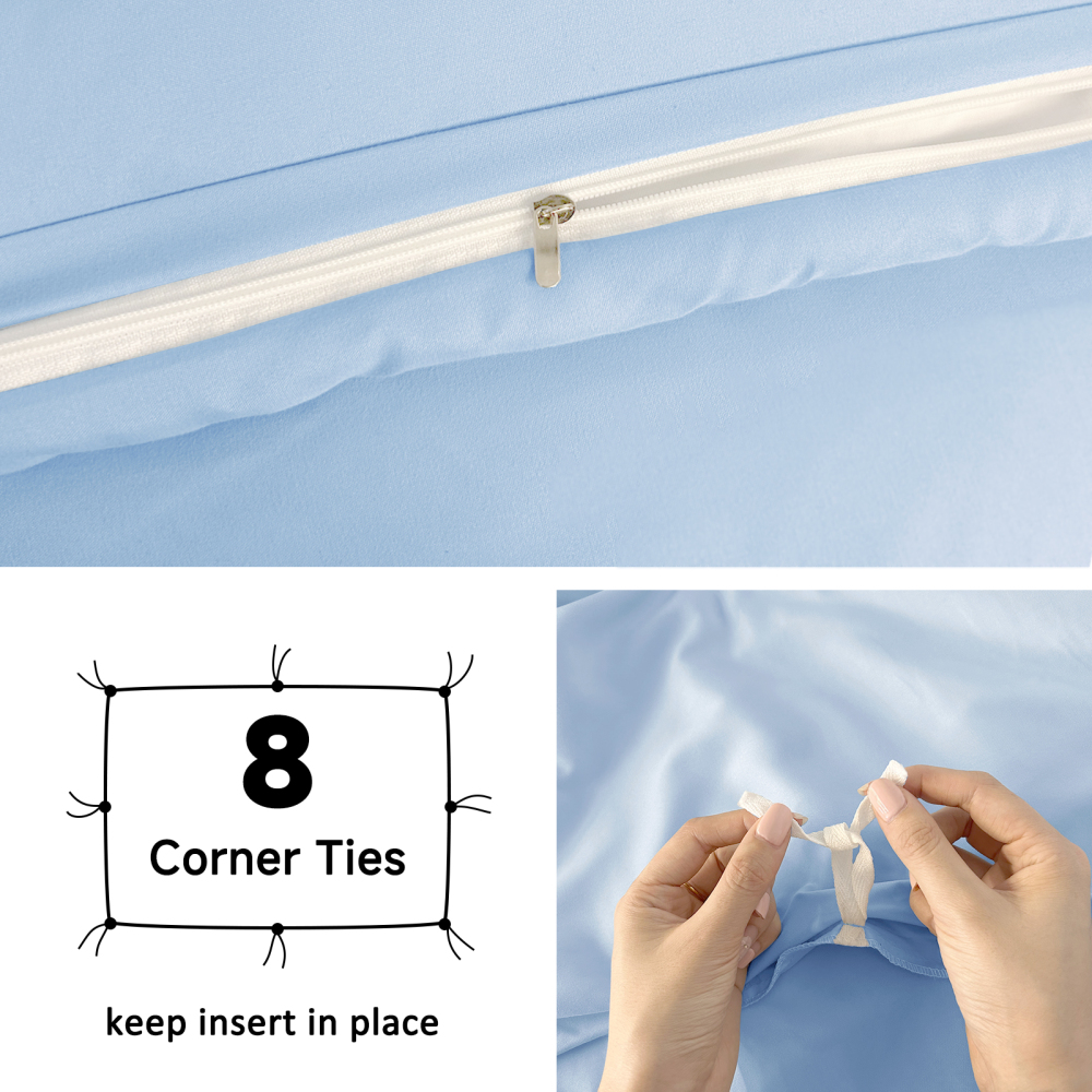 White Duvet Cover Queen Size – Queen Duvet Cover Set - Soft and Breathable Comforter Cover with Zipper Closure, 3Pieces, 1 Duvet Cover (90x90) and 2 Pillow Cases(20x26)