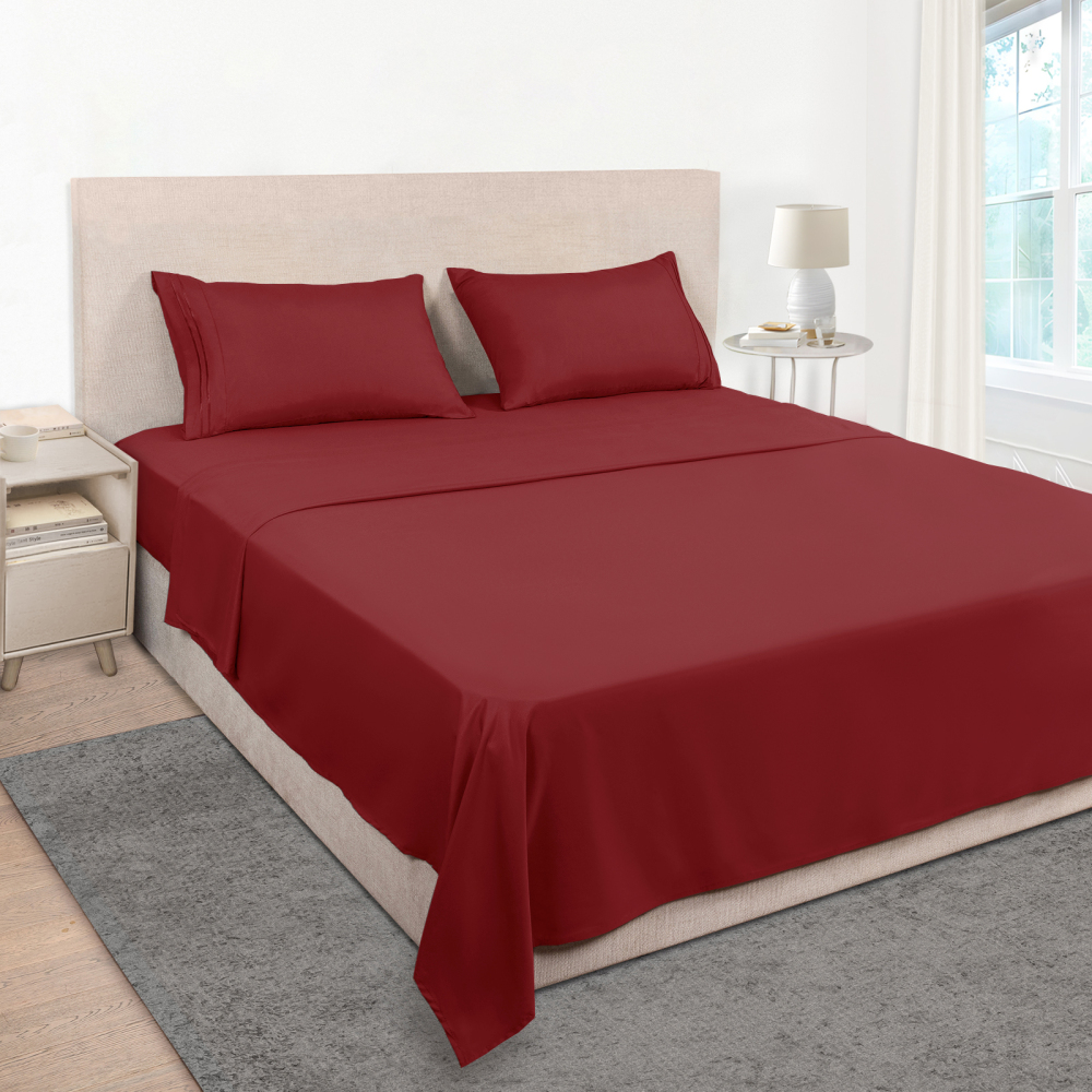 Queen Size Sheet Set - Hotel Luxury 1800 Bedding Sheets & Pillowcases - Deep Pocket Fitted Sheet, Soft, Breathable, Wrinkle & Fade Resistant - 4 Piece (Queen, Blush Pink)