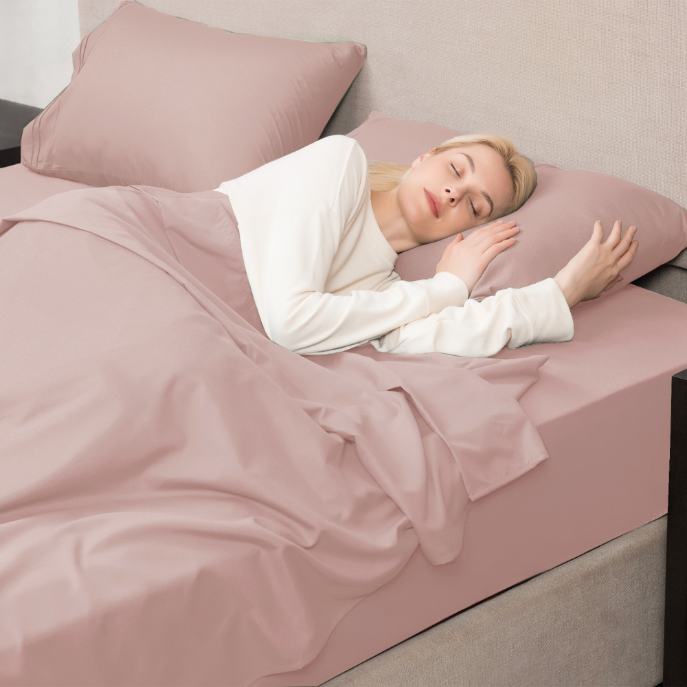 Queen Size Sheet Set - Hotel Luxury 1800 Bedding Sheets & Pillowcases - Deep Pocket Fitted Sheet, Soft, Breathable, Wrinkle & Fade Resistant - 4 Piece (Queen, Blush Pink)