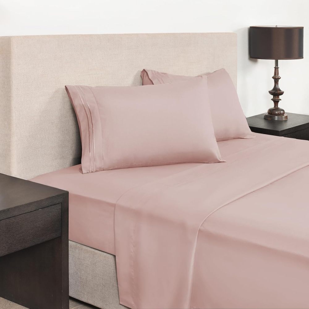 Hotel Luxury Queen Pillowcases – Microfiber 20x30 inches Pillow Cases Set of 2 – Soft, Cozy and Breathable Pillow Covers with Envelope Closure(2Piece, Queen/Standard, Dusty Pink)