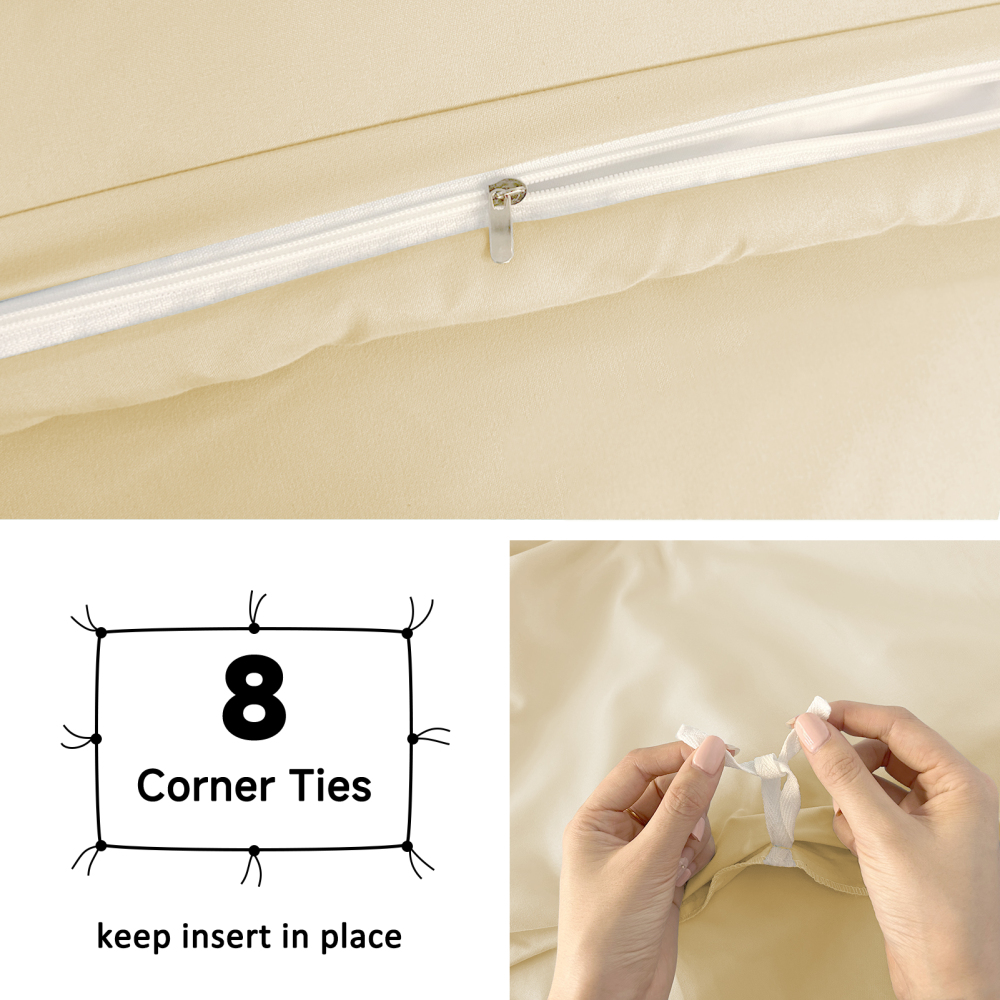 White Duvet Cover Queen Size – Queen Duvet Cover Set - Soft and Breathable Comforter Cover with Zipper Closure, 3Pieces, 1 Duvet Cover (90x90) and 2 Pillow Cases(20x26)