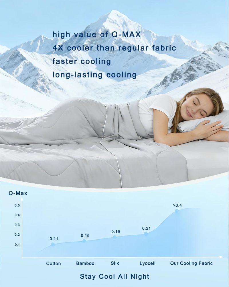 Cooling Comforters Queen Size - Cooling Blankets for Hot Sleepers - Summer Bedding with Light Weight, Breathable, Soft & Silk Fabric, 90”x90”, Blush Pink