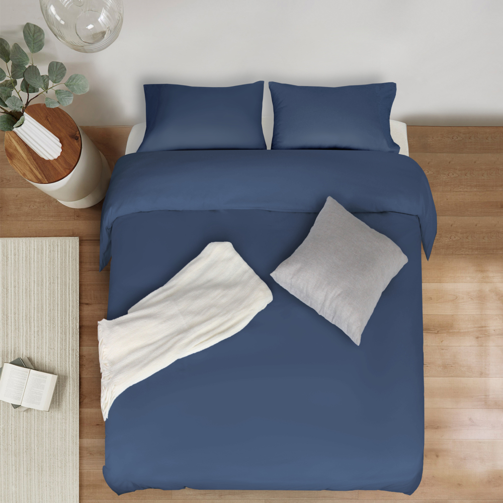 White Duvet Cover Queen Size – Queen Duvet Cover Set - Soft and Breathable Comforter Cover with Zipper Closure, 3Pieces, 1 Duvet Cover (90x90) and 2 Pillow Cases(20x26)