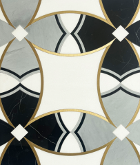 Marble Waterjet Medallion With Brass Metal Inlay,Luxury Stone Composite Panels Manufacturer | Lightweight Aluminum Marble & Onyx Honeycomb Panels,waterjet medallion,luxury stone honeycomb panel,Stone Honeycomb Panel,Facade Stone