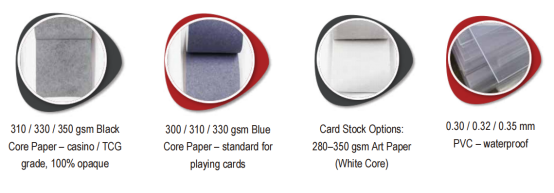 CardStock and material options for custom cards