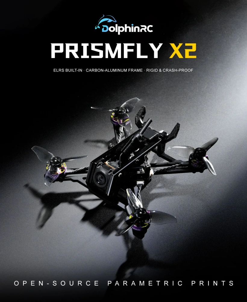 DolphinRC PRISMFLY X2 2Inch Frame Kit Combo w/ RCinpower GTS V3 1203 8000KV Motor (Purple-Green) & BETAFPV F405 AIO 20A Stack