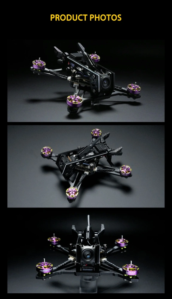 DolphinRC PRISMFLY X2 2Inch Frame Kit Combo w/ RCinpower GTS V3 1203 8000KV Motor (Purple-Green) & BETAFPV F405 AIO 20A Stack