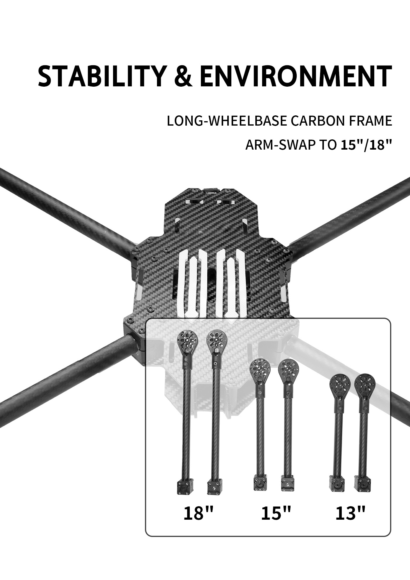 DolphinRC Roc 13 15 18 inch Industrial Heavy-Lift FPV Frame