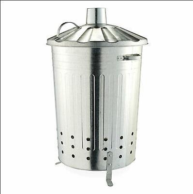 75L round large iron flip garbage can leaf incinerator