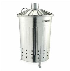 75L round large iron flip garbage can leaf incinerator