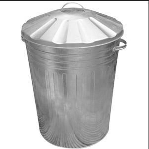 Large Galvanised Rubbish Bin Garden Incinerator Fire Burning Bin With Special Locking Lid