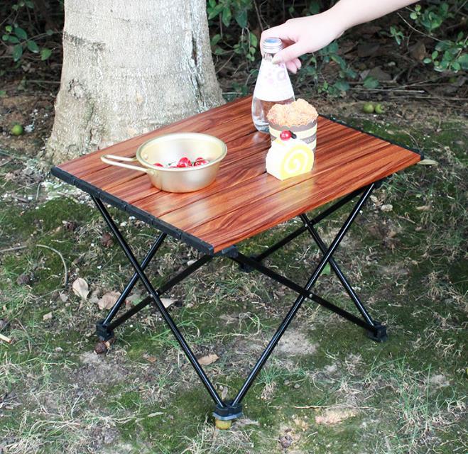 Wood Grain Outdoor Small Folding Camping Table