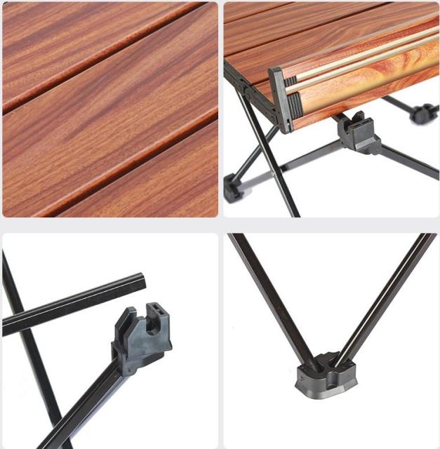 Wood Grain Outdoor Small Folding Camping Table