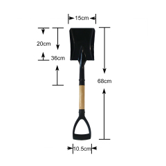 Garden shovel with wood handle