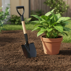 Round-Point garden shovel