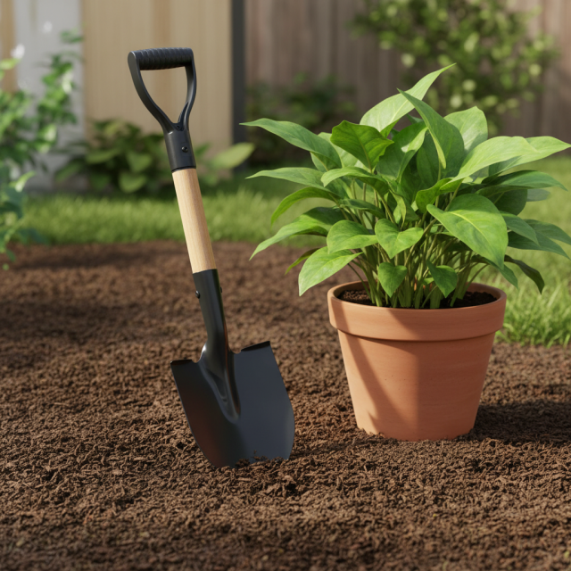 Round-Point garden shovel