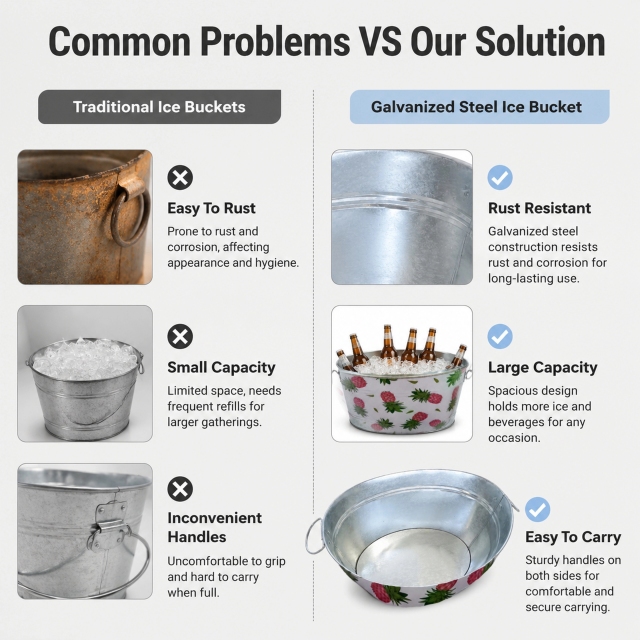 Galvanized Steel Ice Bucket