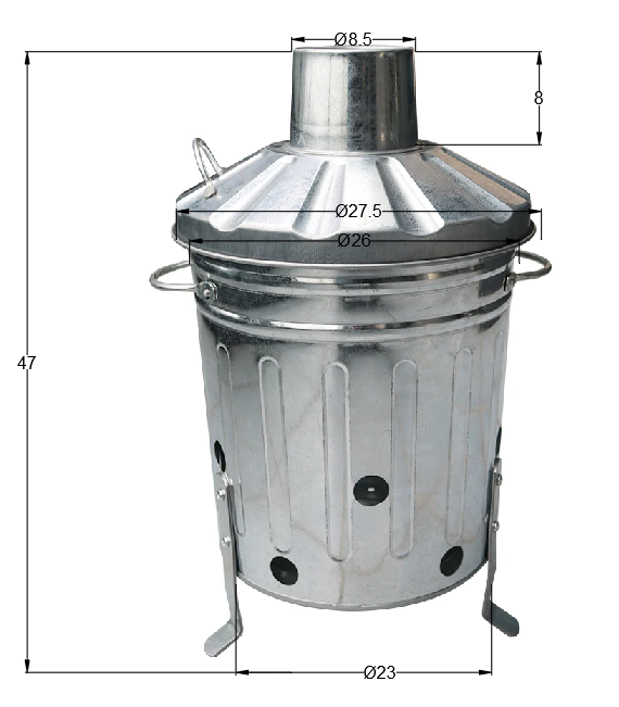 14L Galvanized steel garden waste incinerator/ household waste incinerator