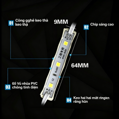 Module LED DC12V siêu sáng chống nước, chip dán làm chữ nổi, hộp đèn & bảng hiệu quảng cáo ngoài trời,MY SHOP,Module LED DC12V siêu sáng chống nước, chip dán làm chữ nổi, hộp đèn & bảng hiệu quảng cáo ngoài trời