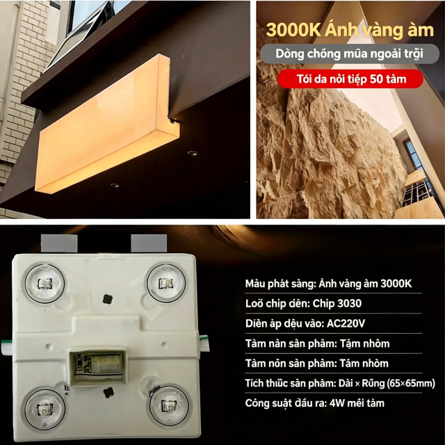 220V Khối đèn phân khu ngoài trời - Ánh sáng ấm (25 tấm)