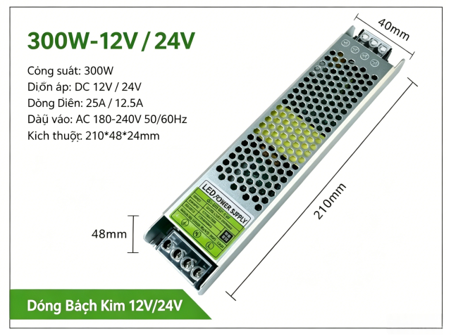 Platinum-grade 24V 300W power supply for construction projects.