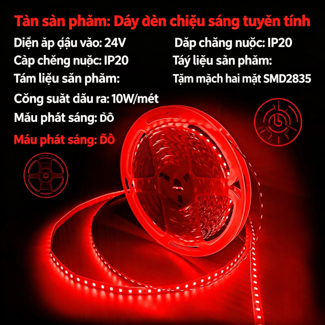 8mm Red 10 meter 24V