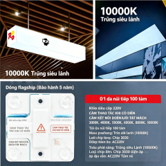 220V Khối đèn phân khu cao cấp bản rộng dày - Trắng lạnh (10 tấm)