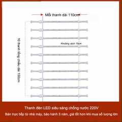 Dải đèn siêu sáng công trình 220V dài 110cm 14 bóng ngoài trời