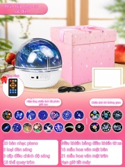 Quả cầu thủy tinh - Loại hộp nhạc cơ sạc pin (21 bộ ảnh chiếu)