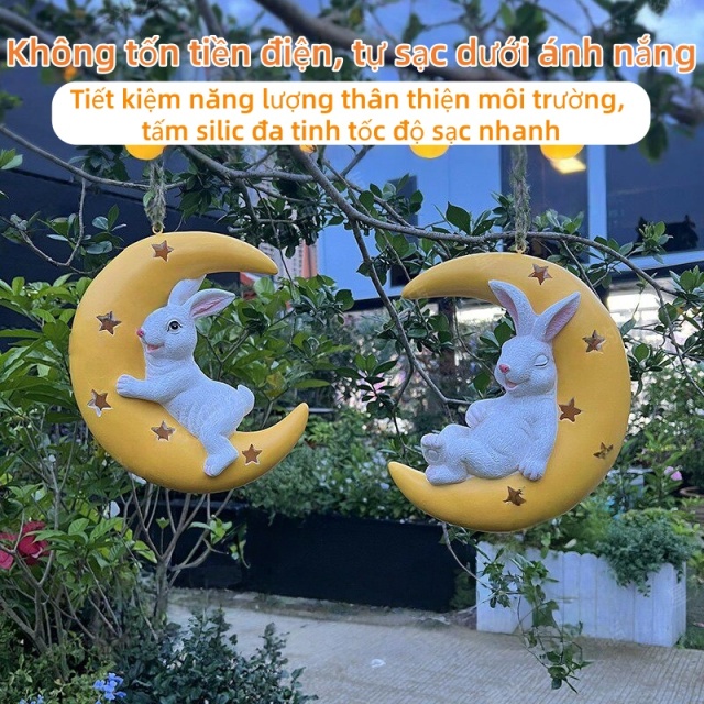 Đèn trang trí hình thú năng lượng mặt trời ngoài trời, đèn thỏ dễ thương hình lưỡi trăng, trang trí tạo khung cảnh sân vườn, đèn treo cây tạo không khí cho khu vườn,MY SHOP,Đèn trang trí hình thú năng lượng mặt trời ngoài trời, đèn thỏ dễ thương hình lưỡi trăng, trang trí tạo khung cảnh sân vườn, đèn treo cây tạo không khí cho khu vườn