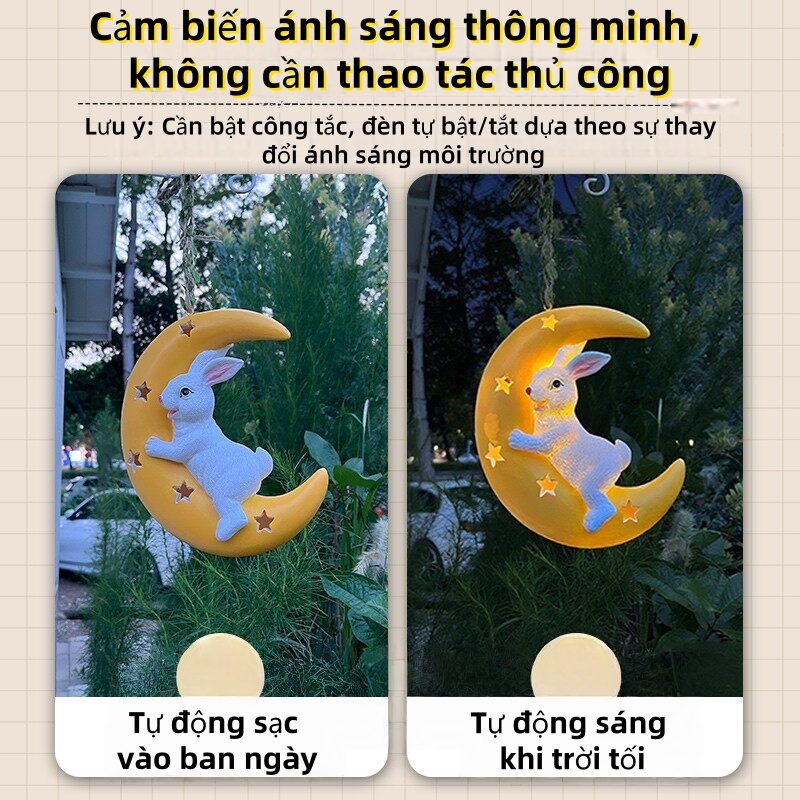 Đèn trang trí hình thú năng lượng mặt trời ngoài trời, đèn thỏ dễ thương hình lưỡi trăng, trang trí tạo khung cảnh sân vườn, đèn treo cây tạo không khí cho khu vườn,MY SHOP,Đèn trang trí hình thú năng lượng mặt trời ngoài trời, đèn thỏ dễ thương hình lưỡi trăng, trang trí tạo khung cảnh sân vườn, đèn treo cây tạo không khí cho khu vườn