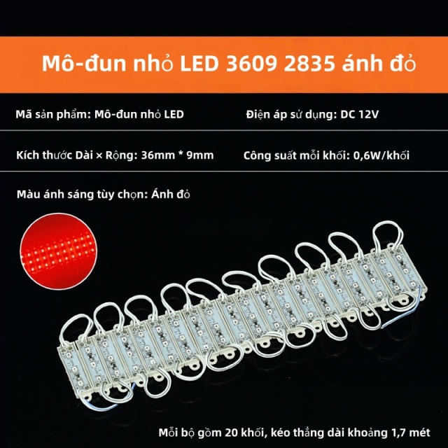 Mô-đun nhỏ LED 2835 12V 3 bóng đèn [Ánh trắng chuẩn siêu sáng] 20 khối