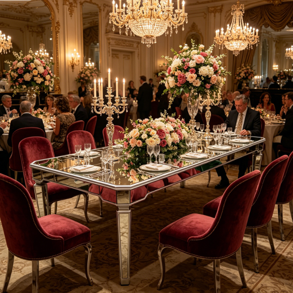 Factory Price Luxury Hotel Use Wedding Mirror Table for Event Decoration,MY SHOP,Factory Price Luxury Hotel Use Wedding Mirror Table for Event Decoration