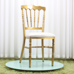 Best Selling Napoleon Chair for Commercial Wedding Rentals Gold Aluminum Stackable Banquet Event Hall Decor for Hotels