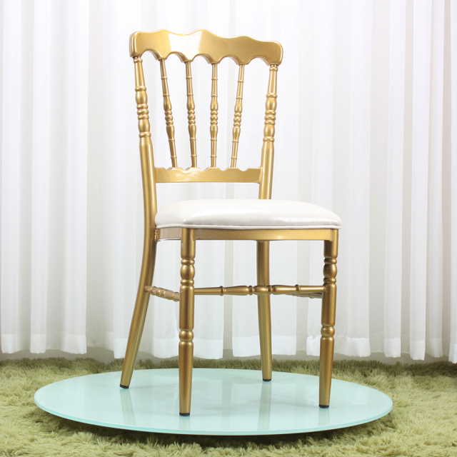 Best Selling Napoleon Chair for Commercial Wedding Rentals Gold Aluminum Stackable Banquet Event Hall Decor for Hotels
